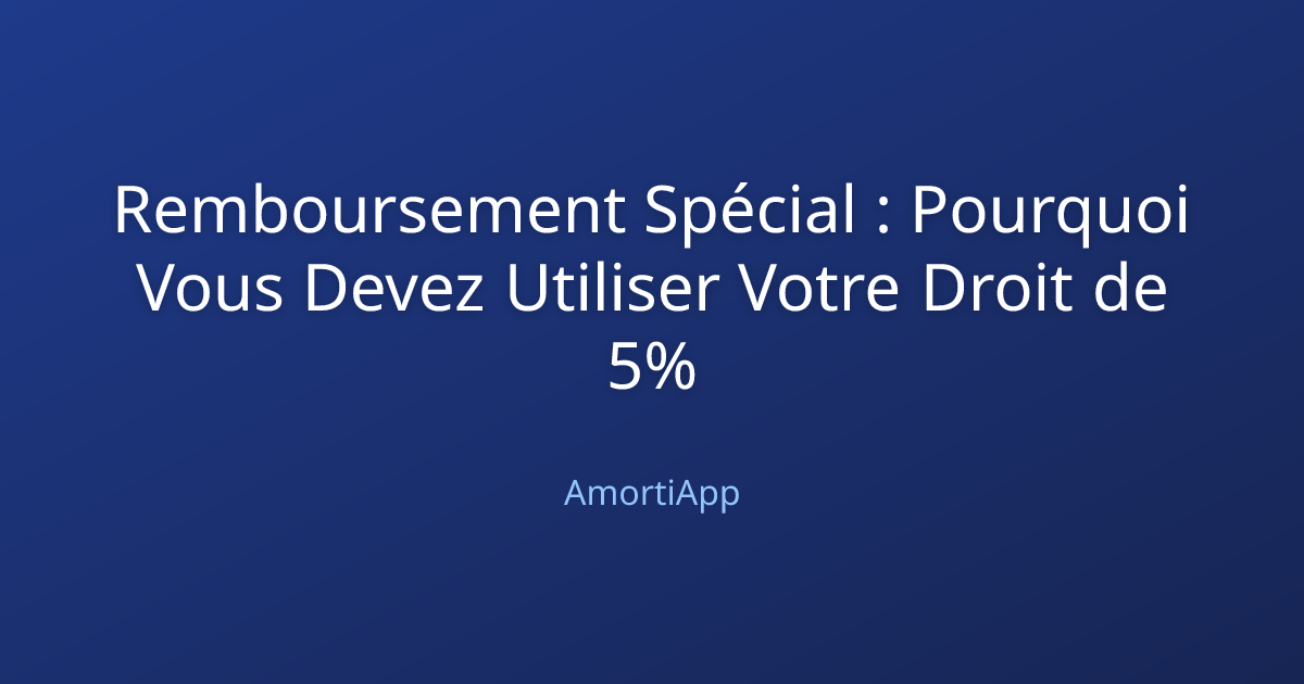 Remboursement Spécial : Pourquoi Vous Devez Utiliser Votre Droit de 5%